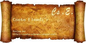 Csete Elemér névjegykártya