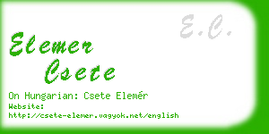 elemer csete business card