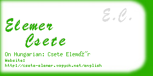 elemer csete business card